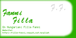 fanni filla business card